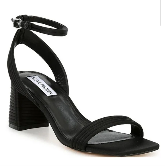 Steve Madden Black Strappy Heels - Picture 2 of 13